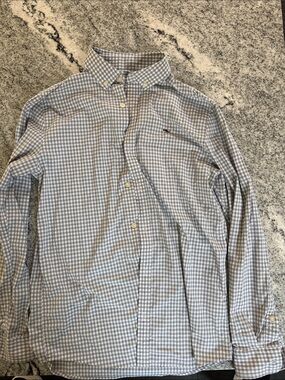 Classic Light Grey Gingham Button-Down Shirt